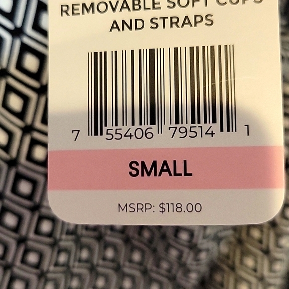 DKNY One Piece Swimsuit Stretch UPF Protection Black/White Small NWT - Picture 5 of 8